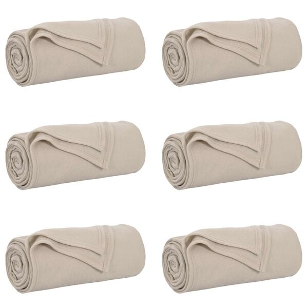 vidaXL Mantitas de Sof&aacute; 6 pcs Beige 200 x 150 cm Lana