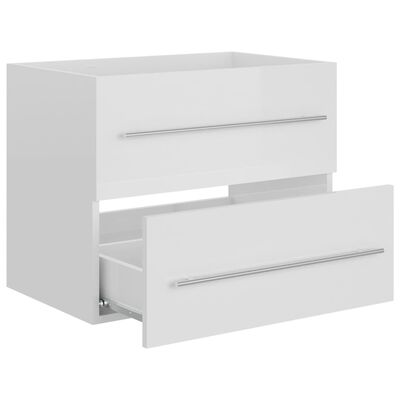 vidaXL Mueble de lavabo madera ingeniería blanco brillo 60x38,5x48 cm