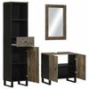vidaXL Conjunto de muebles de ba&ntilde;o 3 piezas madera maciza mango negro