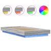 vidaXL Estructura cama con luces LED madera gris Sonoma 90x190 cm