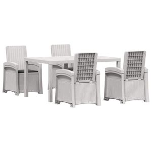 vidaXL Conjunto de Comedor de Jard&iacute;n 5 uds. Blanco y Antracita PP