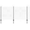 vidaXL Valla con Poste Gris 1,2 x 25 m Acero y PVC