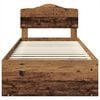 vidaXL Estructura de cama con cabecera Madera vieja 100 x 200 cm
