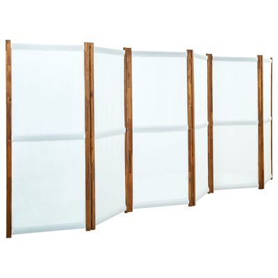 vidaXL Biombo divisor de 6 paneles blanco crema 420x170 cm