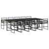 vidaXL Set de comedor jard&iacute;n 11 pzas con cojines rat&aacute;n sint&eacute;tico negro