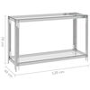 vidaXL Mesa auxiliar acero inoxidable y vidrio plateado 120x40x78 cm