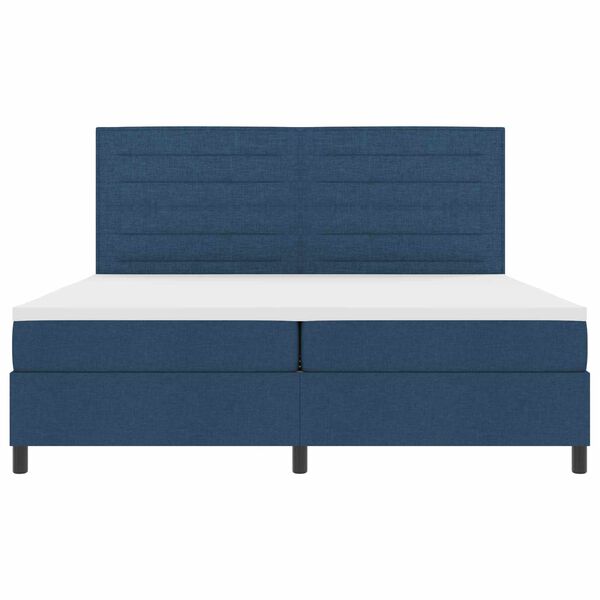 vidaXL Cama tipo Box Spring con colch&oacute;n con LED Azul 200 x 200 cm tela