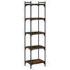 vidaXL Librer&iacute;a 5 estantes madera ingenier&iacute;a roble ahumado 40x30x154cm
