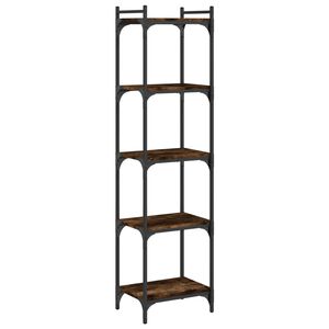 vidaXL Librer&iacute;a 5 estantes madera ingenier&iacute;a roble ahumado 40x30x154cm