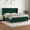 vidaXL Cama box spring con colch&oacute;n terciopelo verde oscuro 160x200 cm