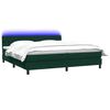 vidaXL Cama box spring con colch&oacute;n y LED terciopelo verde oscuro 180x210 cm