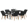 vidaXL Conjunto de Comedor de Jard&iacute;n 7 pcs Negro rat&aacute;n sint&eacute;tico