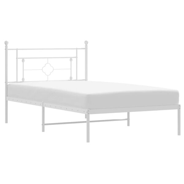 vidaXL Estructura cama sin colchón con cabecero metal blanco 107x203cm