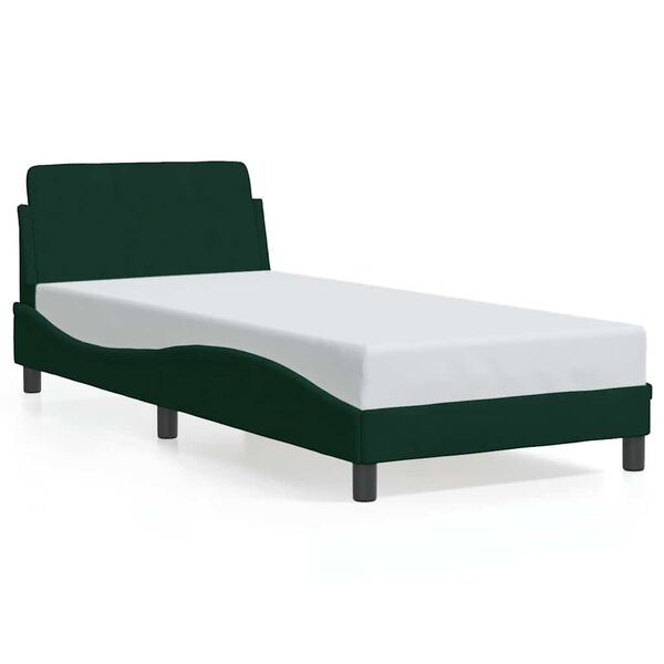 vidaXL Estructura de cama Dover terciopelo verde oscuro 90x200cm