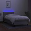vidaXL Cama box spring colch&oacute;n y luces LED tela gris claro 80x200 cm