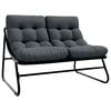 vidaXL Muebles de jard&iacute;n Negro Acero con revestimiento en polvo