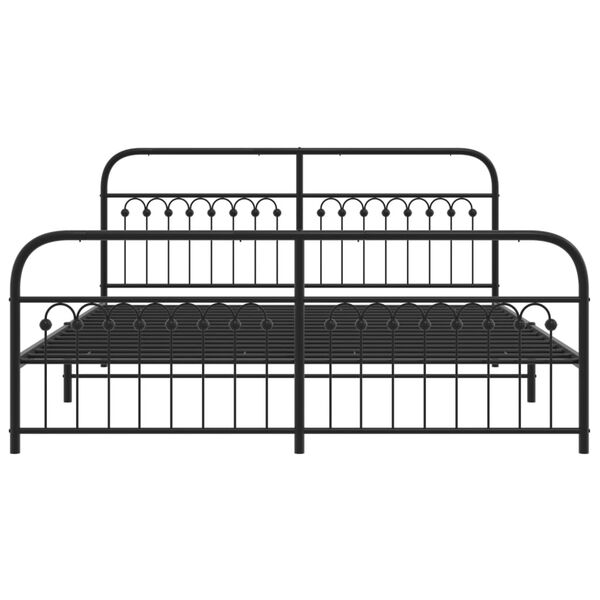 vidaXL Estructura cama sin colch&oacute;n con estribo metal negro 183x213 cm