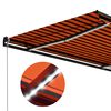 vidaXL Toldo retr&aacute;ctil manual con LED naranja y marr&oacute;n 350x250 cm