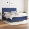 vidaXL Cama box spring con colch&oacute;n tela azul 160x200 cm