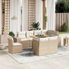 vidaXL Set de sof&aacute;s de jard&iacute;n 9 pzas con cojines rat&aacute;n sint&eacute;tico beige