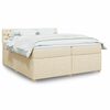 vidaXL Cama box spring con colch&oacute;n tela color crema 200x200 cm