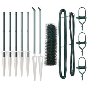 vidaXL Poste de Valla Verde