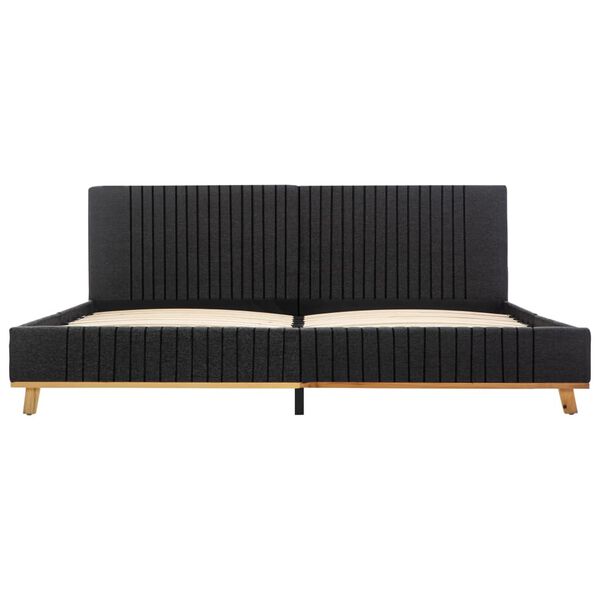 vidaXL Estructura de cama sin colch&oacute;n tela gris oscuro 160x200 cm