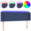 vidaXL Cabecero con LED de tela azul 147x16x78/88 cm