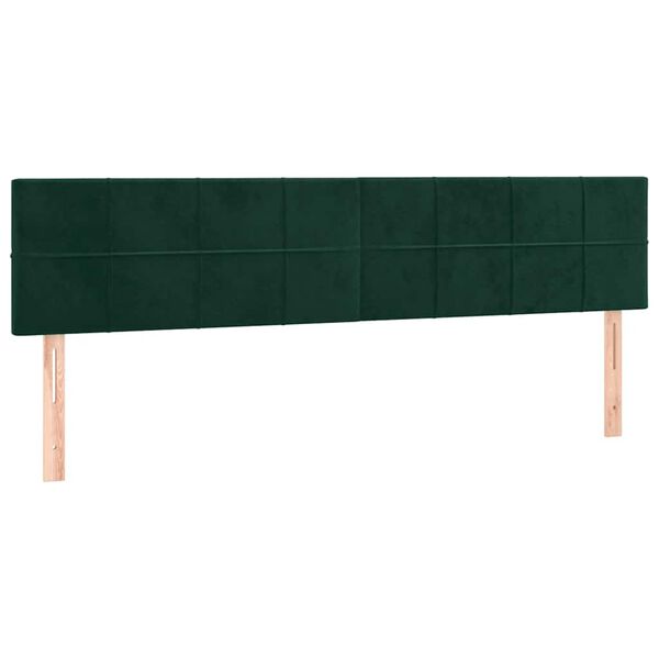 vidaXL Cabeceros 2 unidades de terciopelo verde oscuro 100x5x78/88 cm