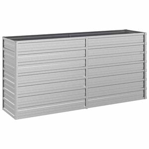 vidaXL Arriate de acero galvanizado plateado 160x40x77 cm
