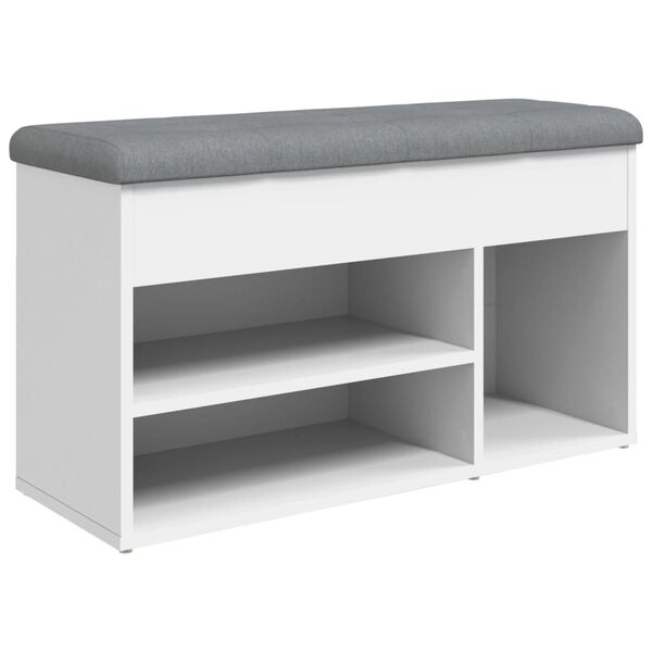 vidaXL Banco zapatero blanco 82x32x45,5 cm madera de ingeniería