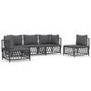 vidaXL Juego muebles de jard&iacute;n 5 pzas y cojines acero gris antracita