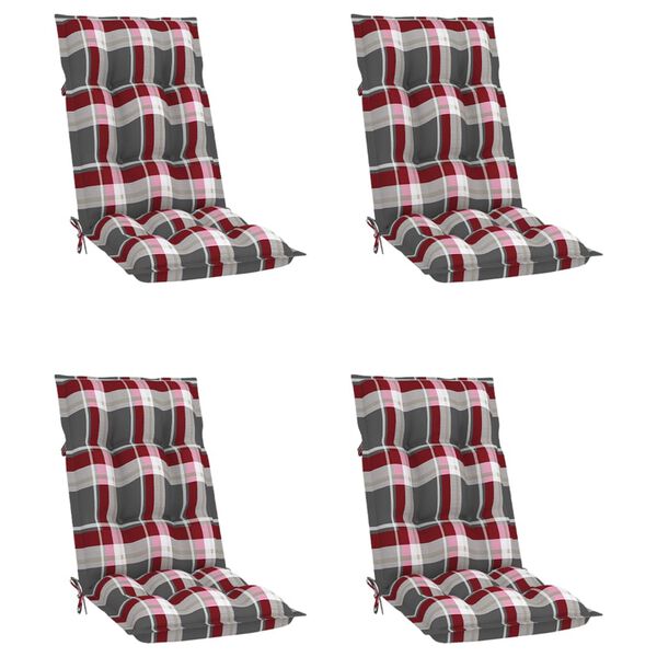 vidaXL Sillas de jard&iacute;n reclinables con cojines 4 uds teca maciza