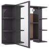 vidaXL Juego muebles de ba&ntilde;o 3 pzas madera de ingenier&iacute;a gris brillo
