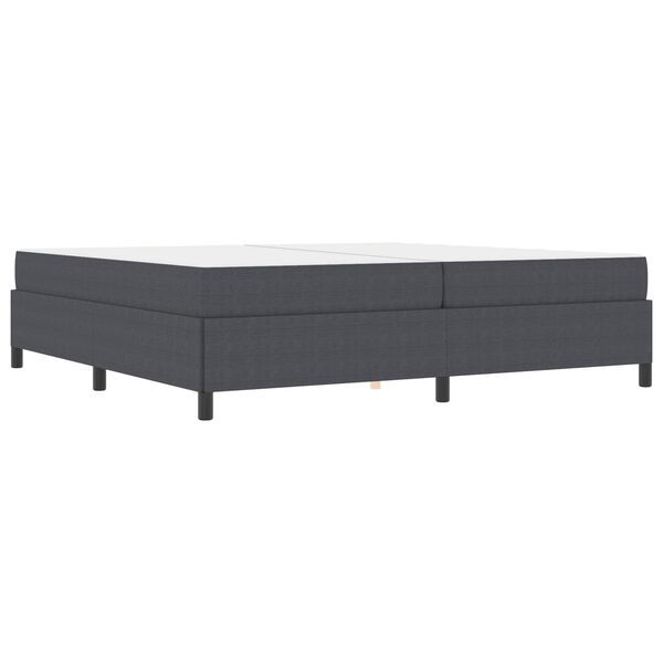 vidaXL Estructura de cama con colch&oacute;n Gris oscuro 200 x 200 cm tela
