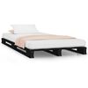 vidaXL Cama de palets madera maciza pino negra peque&ntilde;a 75x190 cm