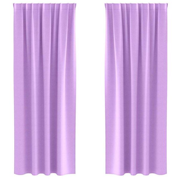 vidaXL Cortinas Opacas con Anillas 2 pcs Morado 260 x 140 cm Poli&eacute;ster
