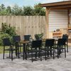 vidaXL Conjunto de Comedor de Jard&iacute;n 9 pcs Negro