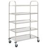 vidaXL Carrito de cocina de 5 alturas 107x55x147 cm acero inoxidable