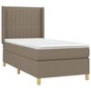 vidaXL Cama box spring con colch&oacute;n tela gris taupe 90x200 cm