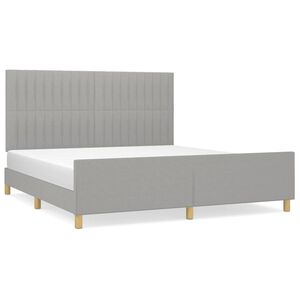 vidaXL Cama sin colch&oacute;n tela gris claro 180x200 cm