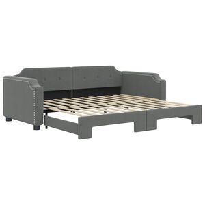 vidaXL Sof&aacute; cama nido tela gris oscuro 90x190 cm