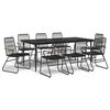 vidaXL Juego de comedor de jard&iacute;n 9 piezas rat&aacute;n PVC negro