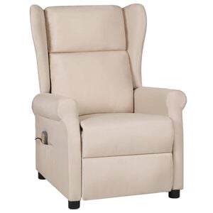 vidaXL Sill&oacute;n de masaje de tela color crema