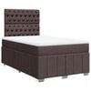 vidaXL Cama box spring con colch&oacute;n tela marr&oacute;n oscuro 120x190 cm
