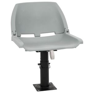 vidaXL Asientos plegables de barco sin coj&iacute;n gris 2 uds 48x51x41 cm