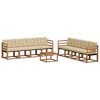 vidaXL Conjunto de sof&aacute;s de exterior 9 uds. Natural y Beige