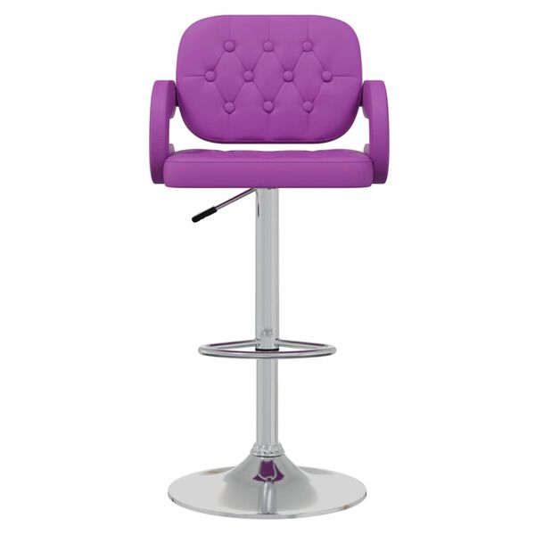vidaXL Taburetes de cocina 2 unidades cuero sint&eacute;tico morado