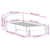 vidaXL Estructura de cama sin colch&oacute;n madera maciza blanca 75x190 cm