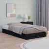 vidaXL Estructura de cama doble de madera maciza negro 135x190 cm